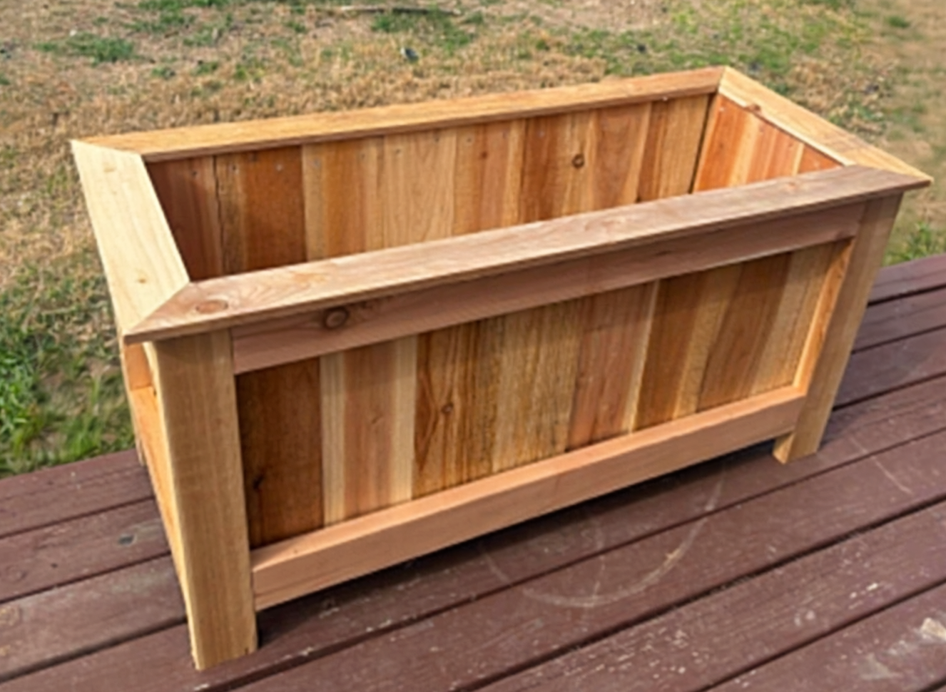 Finished cedar planter box